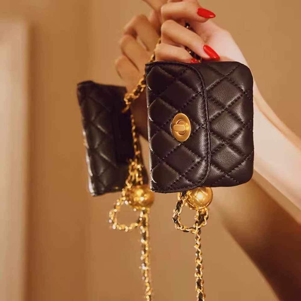 Leather Black and gold statement Chain mini bag belt luxury adjustable size - Picture 9 of 10